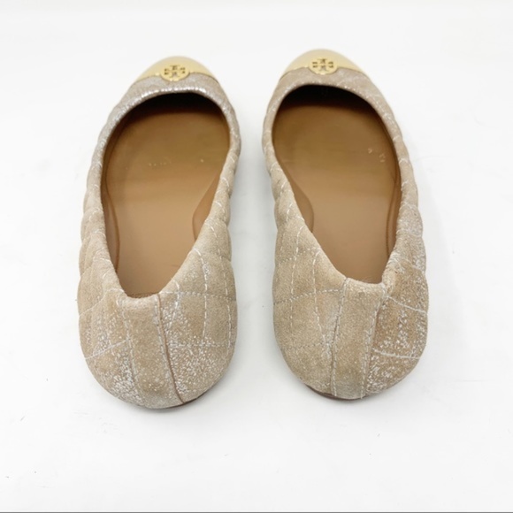 Tory Burch Quilted Cap Toe Ballet Flats Size 7 - Picture 6 of 8